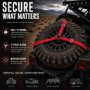Y Strap for Spare Tire - Heavy Duty Spare Tire Strap for UTV, Offroad Accessories & Roof Rack, 3 Way Ratchet Strap Tie Down- 1.6" Wide, Can Secure Up to 40" Tire by Straight Jacket Crew (Red), 32.5" x 32.5" x 38.5"