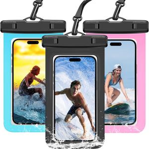 3 Pack Waterproof Phone Pouch IPX8 Universal Waterproof Case Dry Bag Phone Protector for iPhone 17/16/15/14 Pro Max Plus XS XR X8 Galaxy S25 S24 Pixel Up to 8.4"(Multicolor 3)