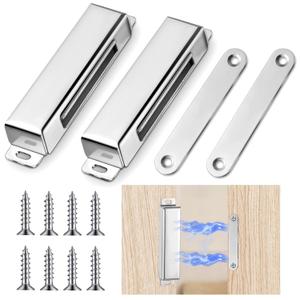 Yaocom 2 Pcs Magnetic Door Catch 150lb Stainless Steel Heavy Duty Strong Magnetic Cabinet Magnets for Closure Wardrobe Closet Cupboard Kitchen Bathroom Room Automatic (3.74 Inch)