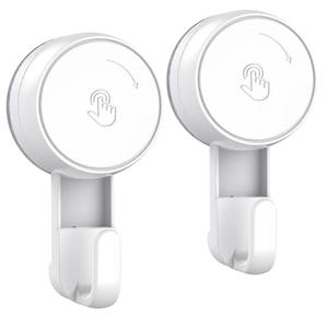 LUXEAR Heavy Duty Waterproof Shower Hooks 2 Pack - Suction Hook, No Drill Damage-Free Removable Reusable Wall Hooks for Bathroom Kitchen Towel Bathrobe Loofah Shower Hooks (Max Load 11LB/5KG)​