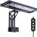 Clip On Aquarium Light for Plants-24/7 Cycle Fish Tank Light with Timer, Full Spectrum+7 Colors Mode, Auto On/Off, Adjustable Brightness and Height, 20W (12inch for 12-20 inch Tank)