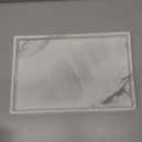 Bathroom Vanity Tray - 11'' Ceramic Rectangle Countertop Tray, Heavy-Duty Perfume Organizer Plate, Jewelry Ring Tray, Kitchen Soap Dispenser Stone Trays, Marble White