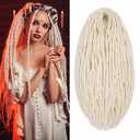 Dreadlock Extensions White Wool Double Ended DE End White Dreads Crochet Dreads Extensions 22 inches Dreadlocks Extension Straight Hippie Style Dreads for Women Men (22 Inch 15 Strands)