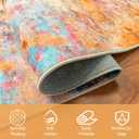 10x14 Area Rugs for Living Room Rug Washable: Abstract Large Rug Indoor Modern Carpet Non Slip for Dining Room Bedroom Nursery Home Office Colorful