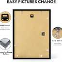 Hongkee 12x16 Picture Frame, Made of Solid Wood with Real Glass, Display Pictures 11x14 with Mat or 12 x 16 without Mat - Wall and Tabletop (Black, 1 Pack)