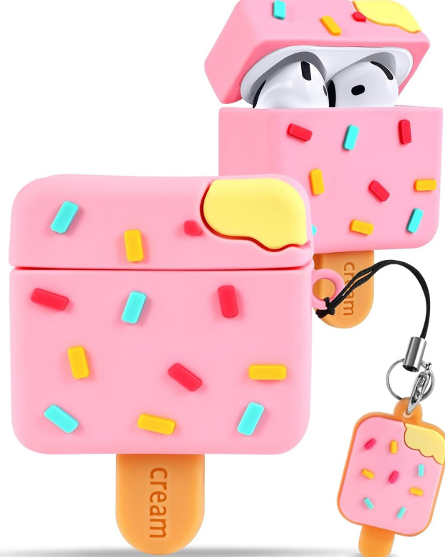 Boaretiu for Airpods 4th Case - Ice Cream Cute Kawaii Funny 3D Soft Silicone Fun Cool for Girls Women Teens for Air pods 4 Cover