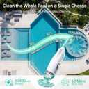 Cordless Handheld Pool Vacuum 18.5 GPM, Above Ground Pool Vacuum Cleaner with 60 Mins Runtime & 6ft Telescopic Pole, 45W Strong Suction Hot Tub Vacuum for Pools, Spas, Steps, Sand, Leaves