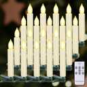 LED Christmas Candles, Flickering Clip on Candles for Christmas Tree, Battery Operated with Remote Timer, Warm White Light, Flameless Taper Candle for Home Christmas Decor, Set of 20