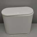 PENGKE Slim Plastic Trash Can,2.7 Gallon Garbage Can with Press Top Lid,Black Modern Waste Basket for Bathroom,Living Room,Office and Kitchen (10L)