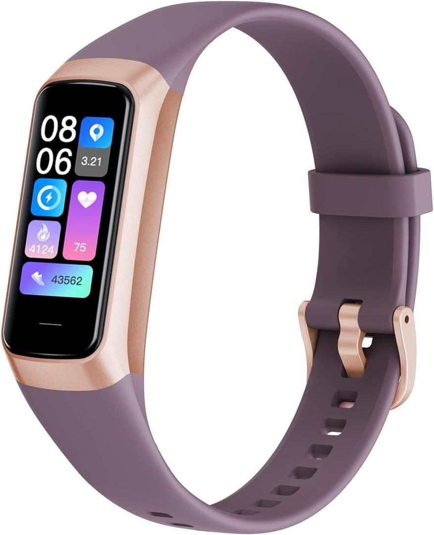 Fitness Tracker with 24/7 Heart Rate Blood Oxygen Sleep Monitor,Activity Tracker with 1.1" AMOLED Touch Color Screen, Multiple Sport Modes Step Counter,IP68 Waterproof for Women Men (Bordeaux)