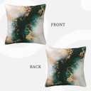 Emerald Green Gold Marble Pillow Covers 18x18 Set of 2, Green and Gold Modern Abstract Throw Pillow Covers Outdoor Decorative Pillow Case for Couch Bed Sofa Cushion Home Decor