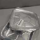 8x8 Inch Disposable Aluminum Foil Pans with Lids (15 Pack) - Heavy-Duty Baking Trays for Air Fryer, Oven- Reusable & Leakproof Design