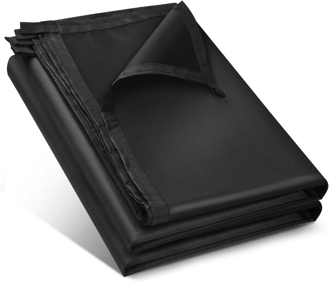 Black Waterproof Tarp Cover for Outdoor: Multi-Purpose Oxford Tarpaulin with Reinforced Webbing Loops for Camping Boat Pool Roof Tent - Durable and Tear Resistant (5ftx20ft) (5x20ft)