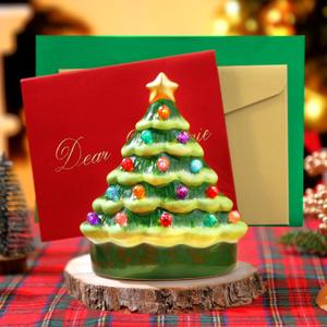 Christmas Tree Napkin Holder, Holiday Table Decor for Kitchen, Dining, Festive Napkin Organizer Storage, Christmas Table Accessories, Home Decoration, Cute Ceramic Festive Accessory