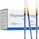 100 Pack 1ml 25Ga 1" Syringe with Needle,1ML Syringes 25G, Scientific Supplies, Disposable Individually Wrapped 2 Pack