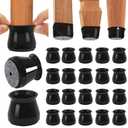 BUMACO Chair Leg Floor Protectors Chair Leg Protectors for Hardwood Floors Silicone Pads Covers to Protect Floors (Black-20 Pcs, Universal L (1-5/16"~2")