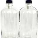 Vivaplex, 2, Large, 32 oz, Empty, Clear Glass Bottles with Black Lotion Pumps