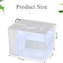 Mini Fish Tank Betta Aquarium Starter Kits Multifunctional Desktop LED Aquarium with Switch Button White, 1 Gallon