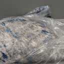 Washable Area Rug for Living Room: 8x10 Modern Abstract Neutral Soft Rug for Bedroom Dining Room No Slip Low Pile Carpet for Nursery Home Office - Grey/Blue