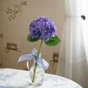 6 Pcs Faux Hydrangeas Real Touch Hydrangea Artificial Flowers Latex Large Fake Flower Long Stems for Wedding Home Party Table Centerpieces Decor (Purple)