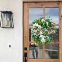 Bibelot 20" St. Patricks Day Decorations for Front Door Artificial Green Wreath Lucky Shamrock Board Clover Bow Leaves and Flowers Spring Summer Home Party Outdoor/Indoor Farmhouse Porch Decor