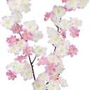 ACRYCS 2 Pcs Artificial Cherry Blossom Flowers Branches Pink Faux Cherry Blossom Long Stem 41" Silk Cherry Blossom Tree Tall Fake Flower Arrangement for Home Wedding Centerpieces Spring Indoor Decor