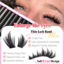 Lash Clusters with Spiky Lash Clusters Kit Volume Clusters Eyelash Extension 10-18MM Thick Individual Lashes D Curl Cluster Eyelash Extensions with Lash Brush3D DIY Lash Extension at Home (No Glue)