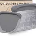 2 IN 1 Upgrade Bench Scraper, Dough Scraper for Pastry Bread Cake Pizza, Stainless Steel Dough Cutter with Conversion Chart & Measuring Scale, Bowl Scraper Food Scraper for Kitchen Baking, Gray