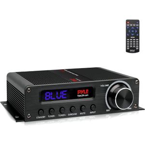 Pyle Wireless Bluetooth Home Audio Amplifier - 100W 5.1 Channel Home Theater Receiver, Surround Sound w/ HI Def In and Out, RCA In, Subwoofer Out, LED Control Center, 12V Adapter - PFA560BT