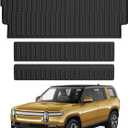 Mixsuper Cargo Liner for 2022-2025 Rivian R1S Cargo Mat Backrest Mat for R1S All Weather Trunk Mat Backrest Mat TPE for R1S Accessories Includes 3PCS Set