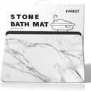 Stone Bath Mat,Diatomaceous Earth Shower Mat,Fast-Drying Stone Bathroom Floor Mat,Absorbent Non-Slip Diatomite Mats for Bathtub,White Marble