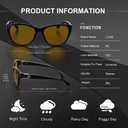 LVIOE Night Driving Glasses for Women with Polarized Anti Glare Yellow Lens, Classic Designer Sun Glasses UV Protection