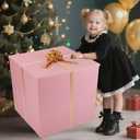 Extra Large Gift Box with Lid 28x28x28 Inches, Pink Big Gift Box for Gender Reveal, Giant Gift Boxes with Lids for Presents Packaging for Birthday Surprise, Christmas, Anniversaries, Wedding Party