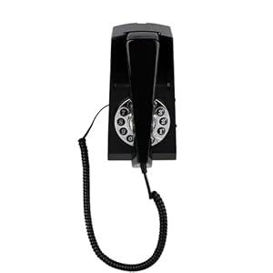 Vintage Landline Wall Phones for Home, Retro Wall Telephone for Seniors, Old Fashioned Trimline Working House Phone, No AC Power Required, Wall-Mountable Telephones (Black)