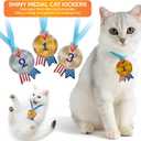 Toy Box 5 Interactive Indoor Cat Toys with Spiral Tunnel, 3-Way Mesh Tunnel, Feather Wand, Ribbon Teaser & Suction Cup for Active Cats