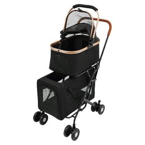 Double Dog Stroller with 4 Wheels, Foldable 3-in-1 Cat Pet Stroller with 2 Detachable Carriers,Reversible Handle, Steel Frame, Safety Belt for Small Medium Dogs Cats(Black) Double Dog Stroller with 4 Wheels, Foldable 3-in-1 Cat Pet Stroller with 2 Detachable Carriers,Reversible Handle, Steel Frame, Safety Belt for Small Medium Dogs Cats(Black)