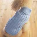 Tangpan Turtleneck Classic Straw-Rope Pro Pet Dog Sweater Apparel (Blue,L) (Large (Pack of 1))