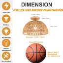 Boho Rattan Ceiling Light Fixtures Boho Lamp Shade Flush Mount Ceiling Light Hand-Woven Small Chandelier Wooden Base Chandelier Light for Hallway Bedroom Kitchen Nursery
