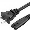 2 Prong TV Power Cord for LG 24" 28" 32" 40" 43" 48" 49" 50" 55" 60" 65" 75" 80" 85" LCD HD Smart 4K TV 2 Prong AC Power Cable, 43LH570A 55UH6090 55LH575A 55UH6030 32LH500B Charging Cable (10FT)