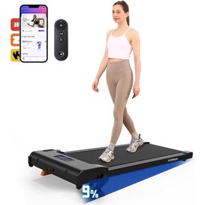 Lichico Walking Pad Under Desk TreadmillPortable Small Treadmills for Home and OfficeSuper Quiet Brushless Motorized Walking Jogging Running Machine with Remote Control (Iron Black)