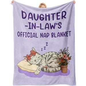 Buioata Mother' Day Daughter in Law Gifts Daughter in Law Birthday Gifts from Mother Future DIL Gifts Funny Wedding, Birthday, Valentines, Mother's Day for Daughters-in-Law Blanket 60"x 50"