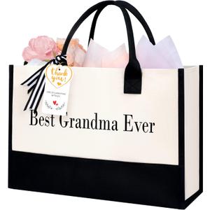 BAGAIL Initial Tote Bag, Personalized Birthday Gifts for Women, Teacher, Friends, Mom, Wedding, Monogrammed Beach Bag