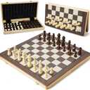 Magnetic Chess Sets for Kids & Adults, 15-Inch Wooden Chess Board with Pieces, Travel Portable Chess Set with Storage Box, Magnetic Chess Game for Beginner Pofessionals, 2 Extra Queens