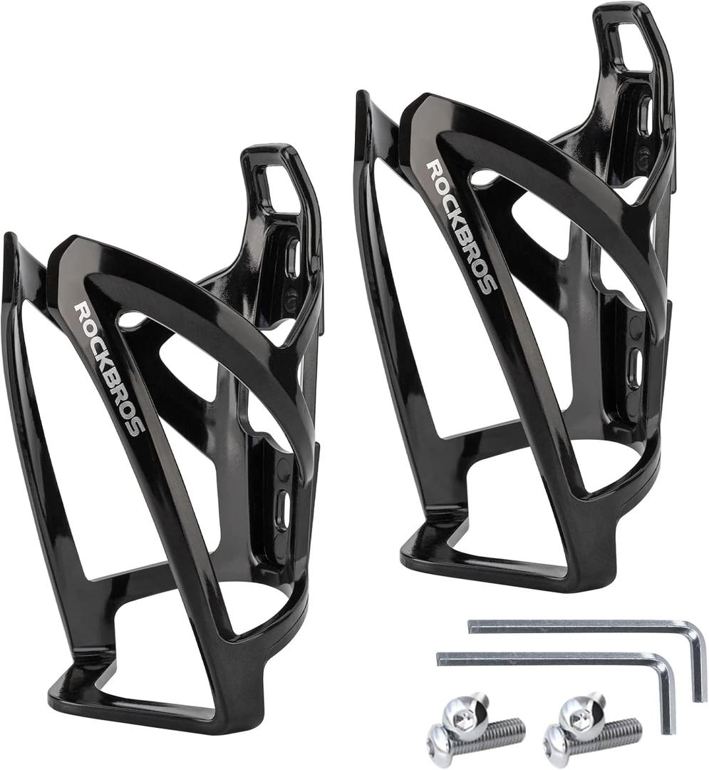 ROCKBROS Bike Water Bottle Holder Ultra-Light Bicycle Bottle Cages with Screws Tool, Universal Bike Cup Holder for Road MTB Mountain Bikes Cycling Accessories2 Pack