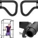 SELEWARE Solid Dip Bar Attachment for 2" x 2" or 3" x 3" with 1", 1/2" or 5/8" Hole Power Cage Squat Rack, Set of 2 Dip Bar Muti-Grip Handles for Strength Training, Double Welding Design