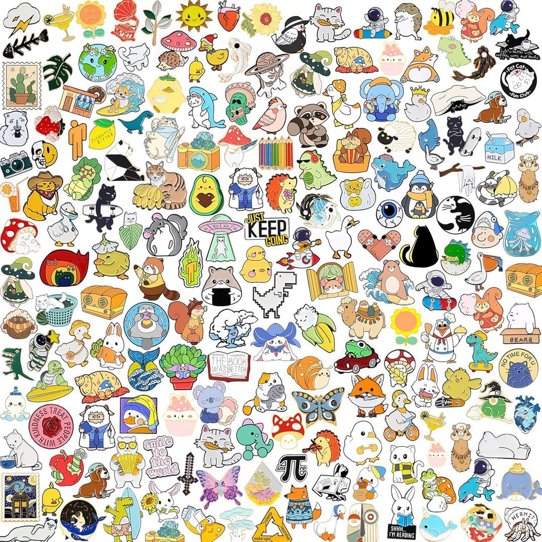 20/30/50/80 Mixed Enamel Brooch Bulk Set,Lapel Badges, Cartoon Plant Enamel Pin Sets, Funny Button Pins Jewelry for Backpack Cloths Hats Jacket Decoration