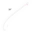 KEARING 24inch French Curve Ruler for Pattern Making, Vary Form Curve Ruler for Sewing, Sandwich Line Scale, Clear Hip Measuring Curve Transparent Fashion Designer's Ruler
