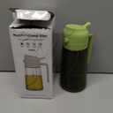 2 in 1 Oil Sprayer for Cooking, Olive Oil Dispenser Bottle for Kitchen Spray and Pour, 16oz/470ml Light-Blocking Dark Green Glass Bottle, Food-Grade Oil Mister for Air Fryer Green Cap