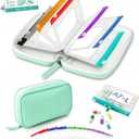 Waterproof Pill Organizer Set, Pill Pouch Organizer Binder, Waterproof Pill Pouch Set, Travel Medicine Organizers with 14 Color-Coded Pouches, Leakproof Reusable Zippered Storage Case(Green)