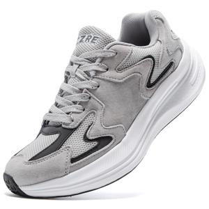 CZRE Orthopedic Walking Shoes for Women Slip On Trainers Comfortable Casual Athletic Sneakers for Ladies Everyday Walking Running Gym Grey